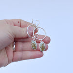 Load image into Gallery viewer, #8 Turquoise on Sterling Hoop Earrings
