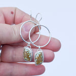 Load image into Gallery viewer, #8 Turquoise on Sterling Hoop Earrings

