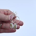 Load image into Gallery viewer, #8 Turquoise on Sterling Hoop Earrings
