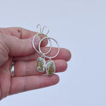 Load image into Gallery viewer, #8 Turquoise on Sterling Hoop Earrings
