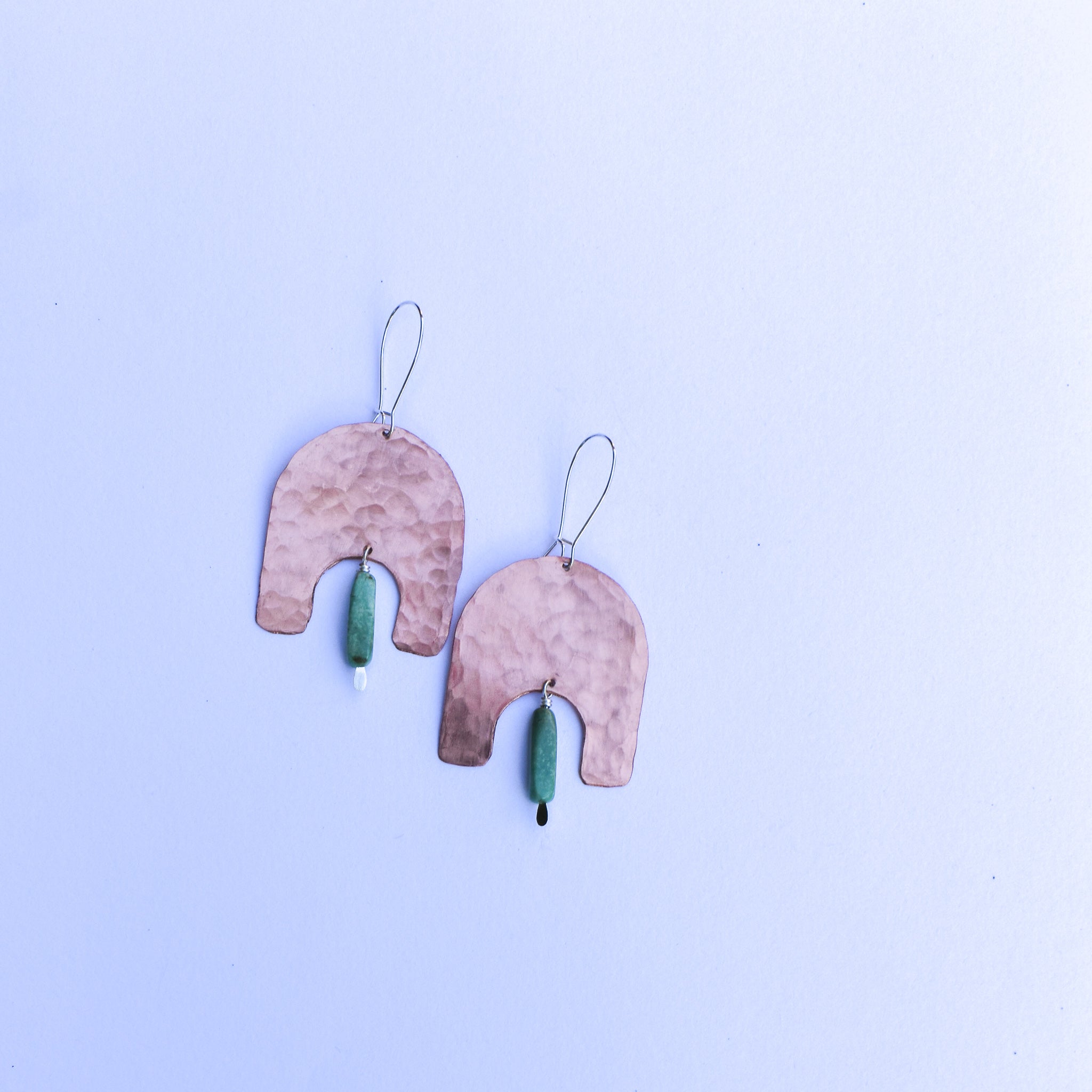 Arch + Stone Earrings- copper & turquoise