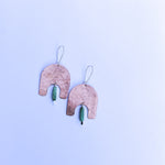 Load image into Gallery viewer, Arch + Stone Earrings- copper &amp; turquoise
