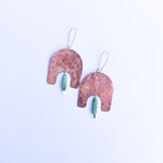 Load image into Gallery viewer, Arch + Stone Earrings- copper &amp; turquoise
