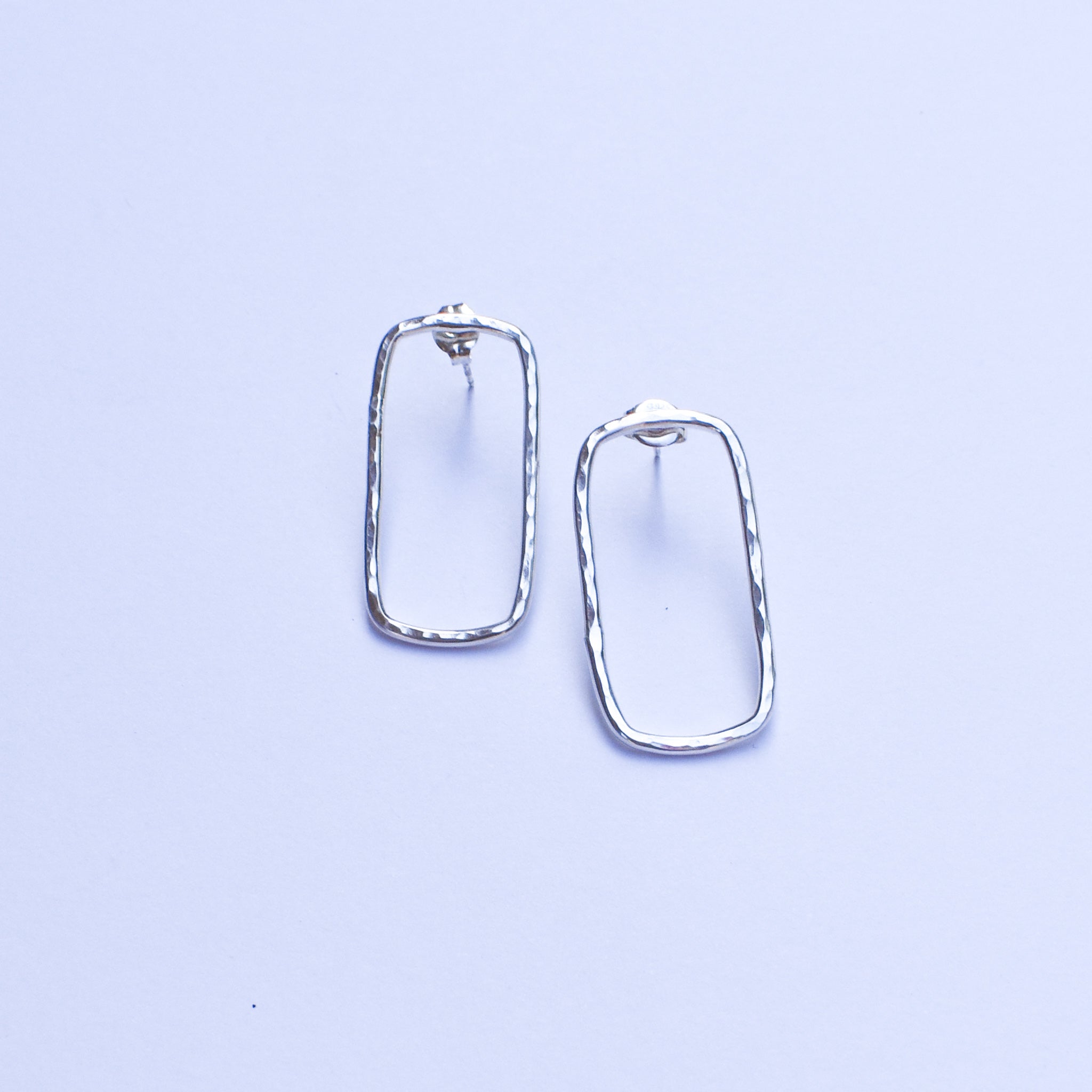 Hammered Rectangle Studs