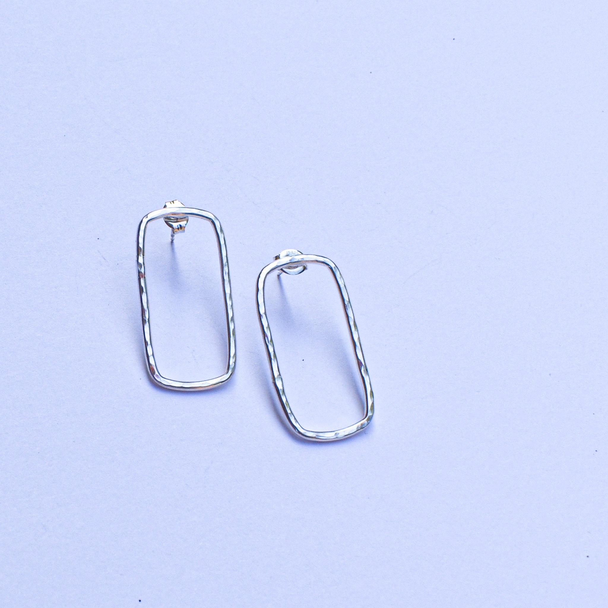 Hammered Rectangle Studs