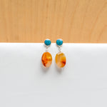 Load image into Gallery viewer, Sonoran Turquoise and Carnelian Stone earrings
