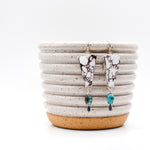 Load image into Gallery viewer, Wild Horse Jasper + Nevada Turquoise Earrings
