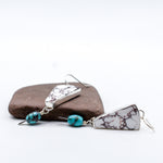 Load image into Gallery viewer, Wild Horse Jasper + Nevada Turquoise Earrings
