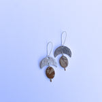 Load image into Gallery viewer, Crescent + Stone - nickel silver &amp; picture jasper
