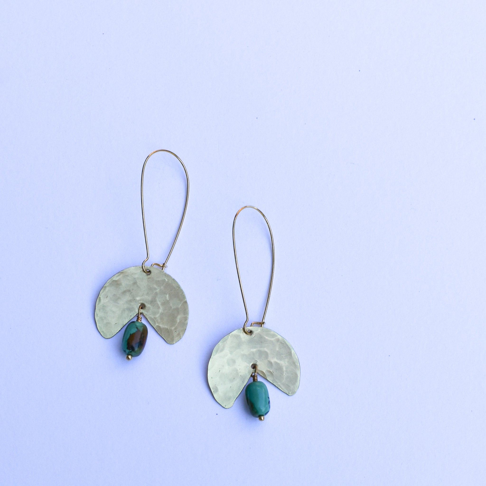 Eclipse Brass + Turquoise Earrings