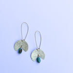 Load image into Gallery viewer, Eclipse Brass + Turquoise Earrings
