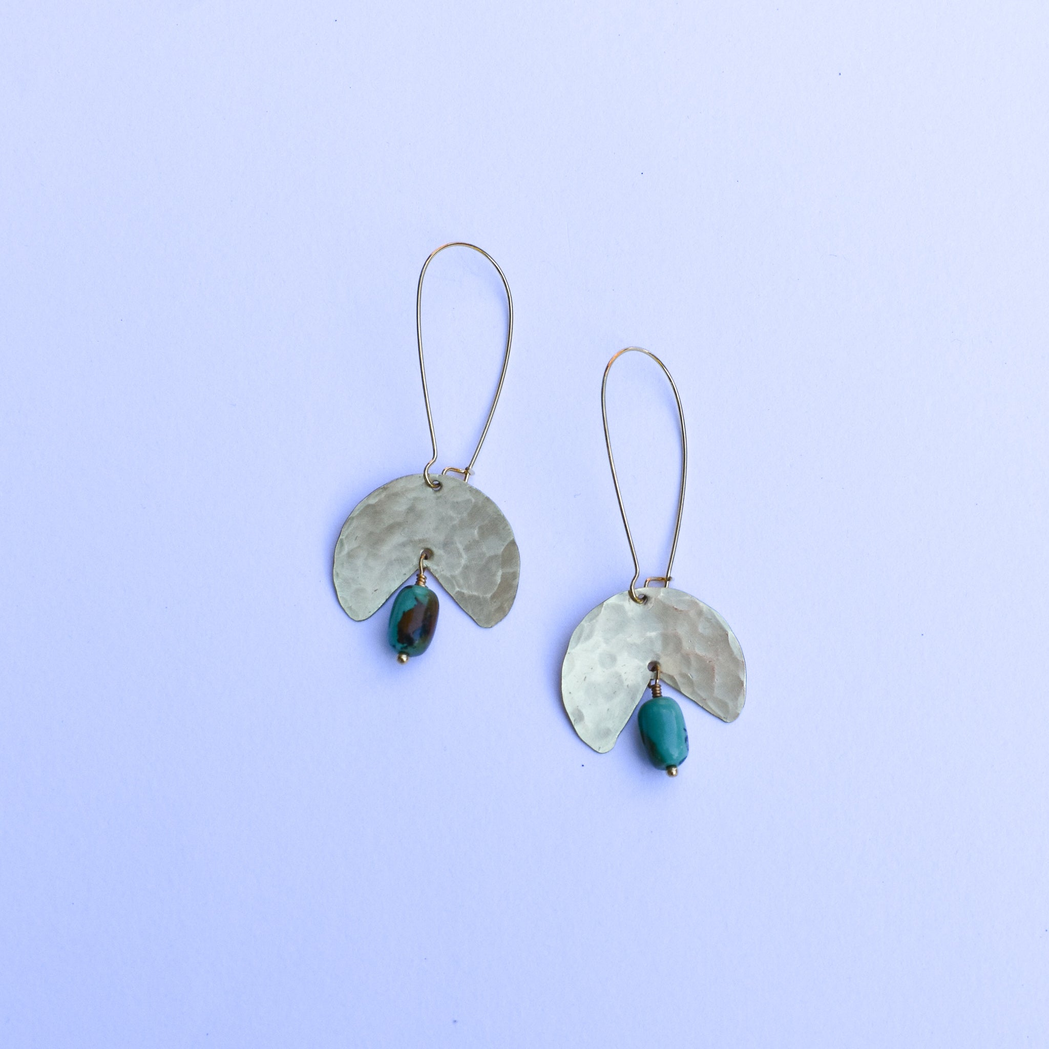 Eclipse Brass + Turquoise Earrings