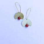 Load image into Gallery viewer, Eclipse Brass + Carnelian Earrings
