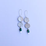 Load image into Gallery viewer, Double Moon + Stone- nickel silver &amp; turquoise
