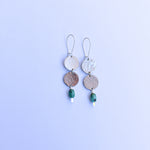 Load image into Gallery viewer, Double Moon + Stone- nickel silver &amp; turquoise
