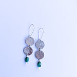 Load image into Gallery viewer, Double Moon + Stone- nickel silver &amp; turquoise
