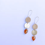 Load image into Gallery viewer, Double Moon + Stone- brass &amp; agate
