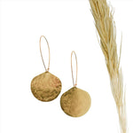 Load image into Gallery viewer, Moon Drop Earrings in Brass
